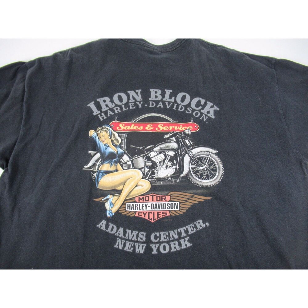Harley Davidson Legendary Motor 1 Cycles Iron Block Black Sz 1XL New York A2